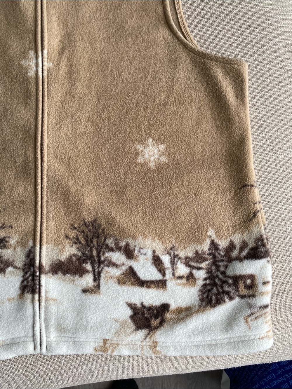 Northern Reflections Vintage Brown and White Fleece Vest Extra Large - Picture 7 of 11